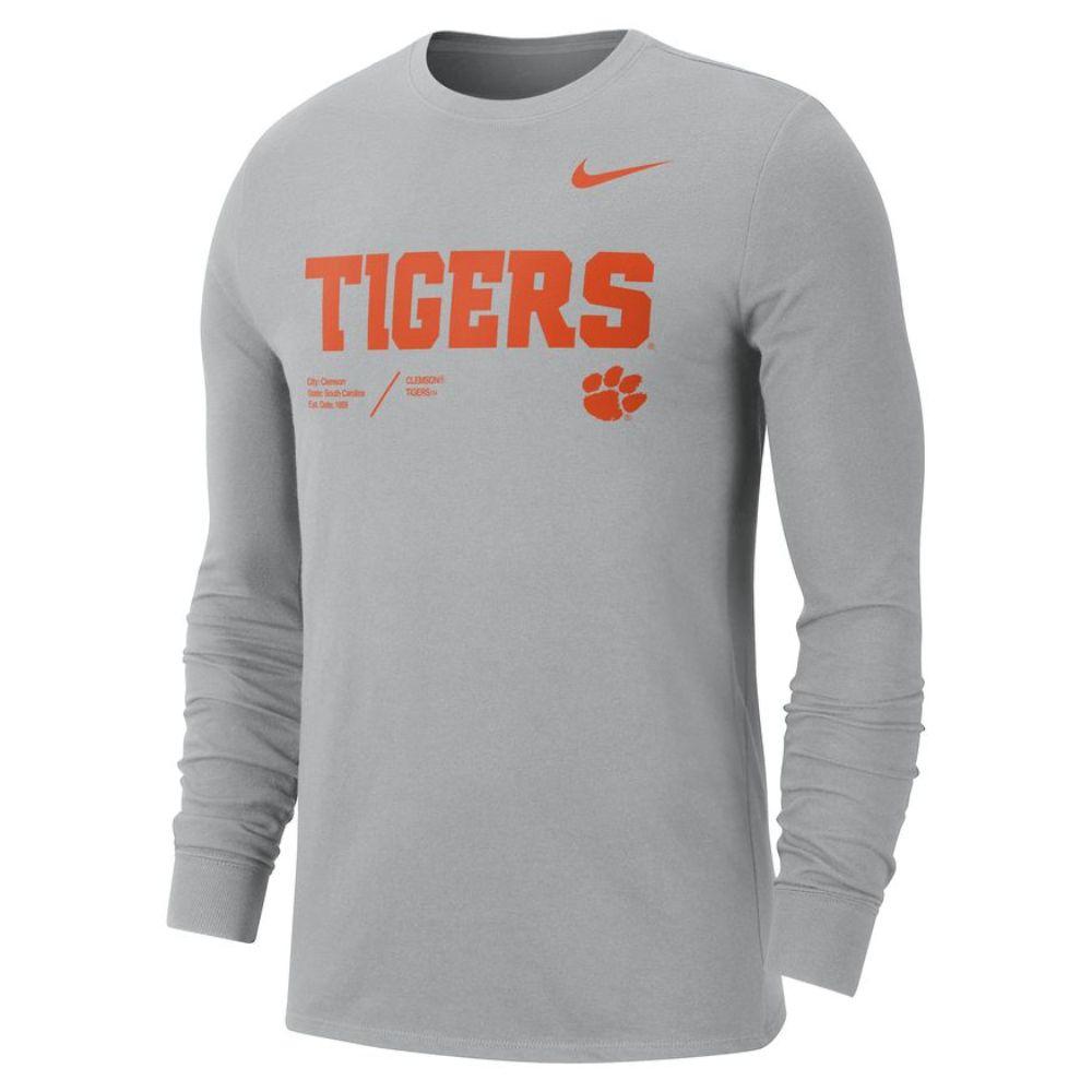 Clemson | Clemson Nike Drifit Cotton Team Long Sleeve Team | Alumni Hall