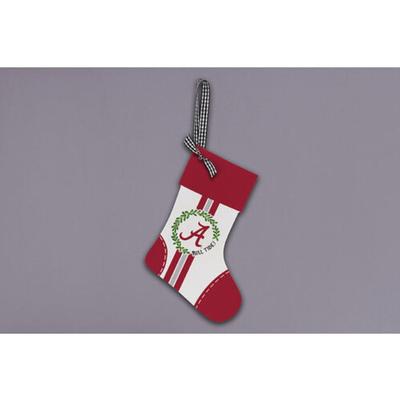 Alabama Magnolia Lane Wooden Stocking Ornament