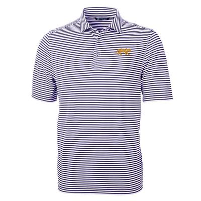 LSU Cutter & Buck Ecopique Stripe Polo