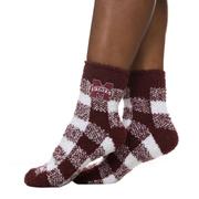  Mississippi State Buffalo Check Fuzzy Socks