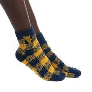  West Virginia Buffalo Check Fuzzy Socks