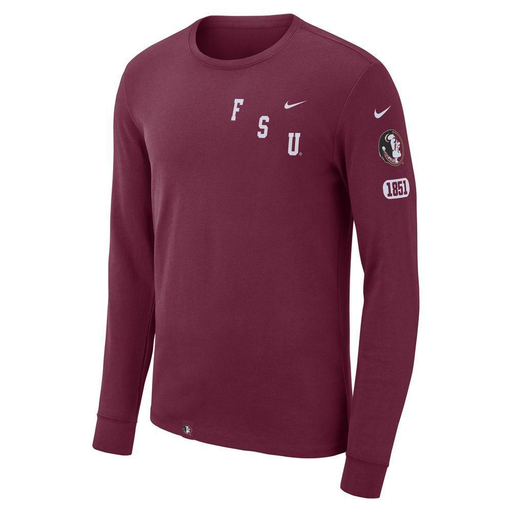 FSU | Florida State Nike Men's Repeating Logo Cotton Long Sleeve Tee ...