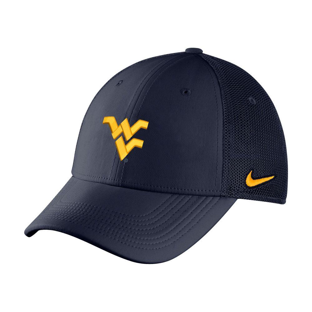 WVU | West Virginia Nike L91 Swoosh Mesh Flex Fit Cap | Alumni Hall