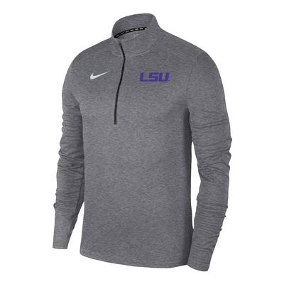 LSU Nike Pacer 1/4 Zip CARBON_HTHR