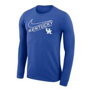  Kentucky Nike Dri- Fit Angled Basketball Long Sleeve Tee