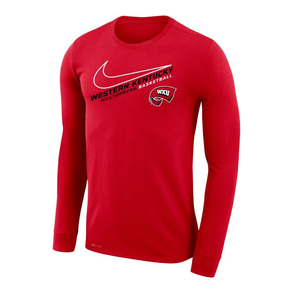 WKU | Western Kentucky Nike Dri-Fit Angled Basketball Long Sleeve Tee ...