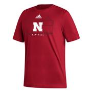  Nebraska Adidas Locker Lines Baseball Fresh Short Sleeve Tee