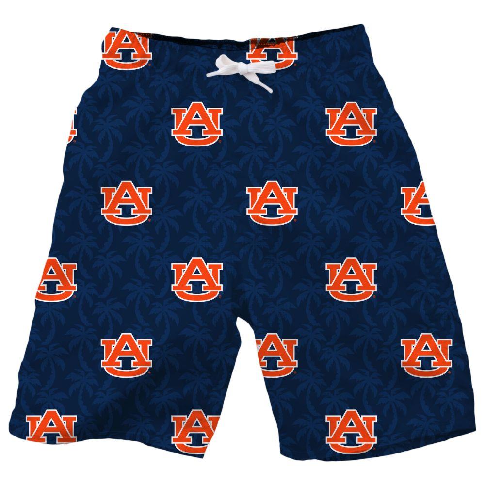 Youth Wes & Willy Red Georgia Bulldogs Palm Tree Swim Shorts