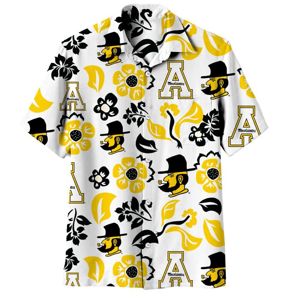 App | Appalachian State Wes and Willy Vault Men's Floral Button Up ...