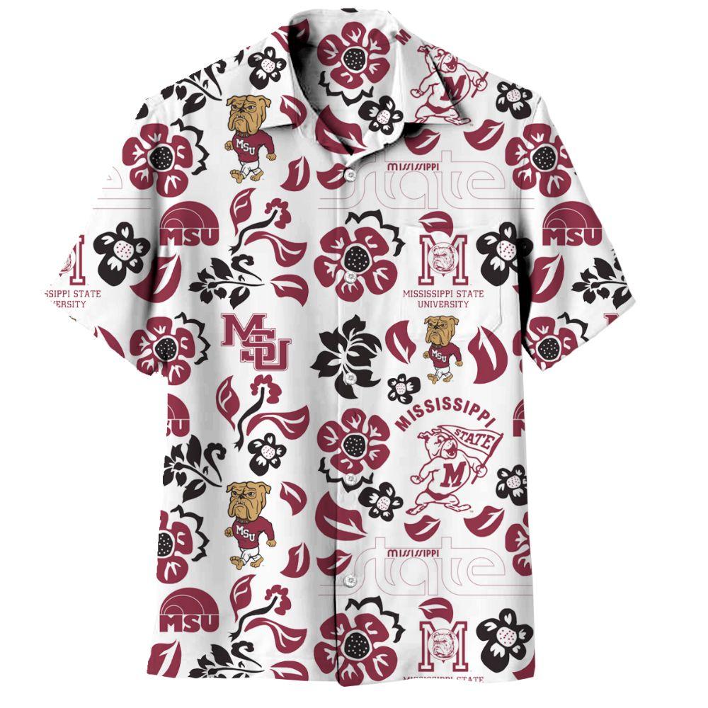 Bulldogs | Mississippi State Wes and Willy Vault Men's Floral Button Up ...