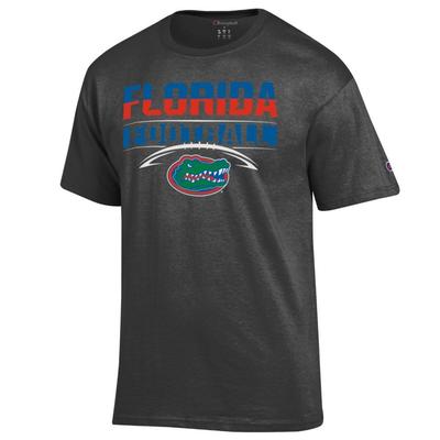 Youth Champion Gray Miami Hurricanes Stacked Logo Baseball T-Shirt
