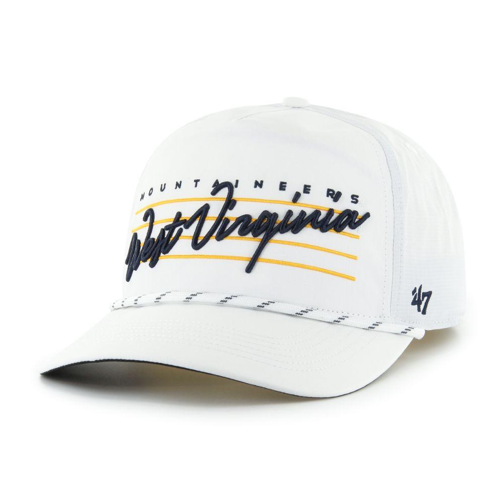 WVU | West Virginia 47' Brand Script Downburst Hitch Hat | Alumni Hall