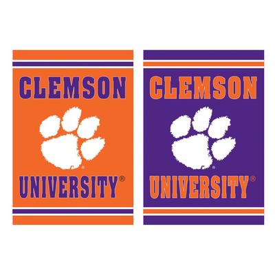 Clemson Embossed Suede House Flag