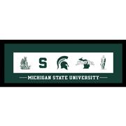  Michigan State 24 X 9 Logos On Glass Print