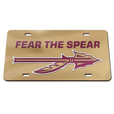 Florida State Wincraft Fear the Spear License Plate