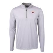  Virginia Tech Cutter & Buck Eco Pique Micro Stripe 1/2 Zip