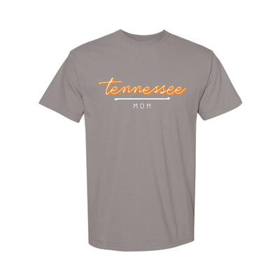 Tennessee Summit Script Over Mom Bar Comfort Colors Tee GREY