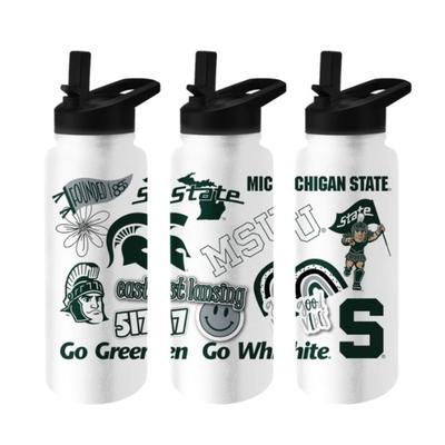Michigan State 34 Oz Stickers Quencher Bottle