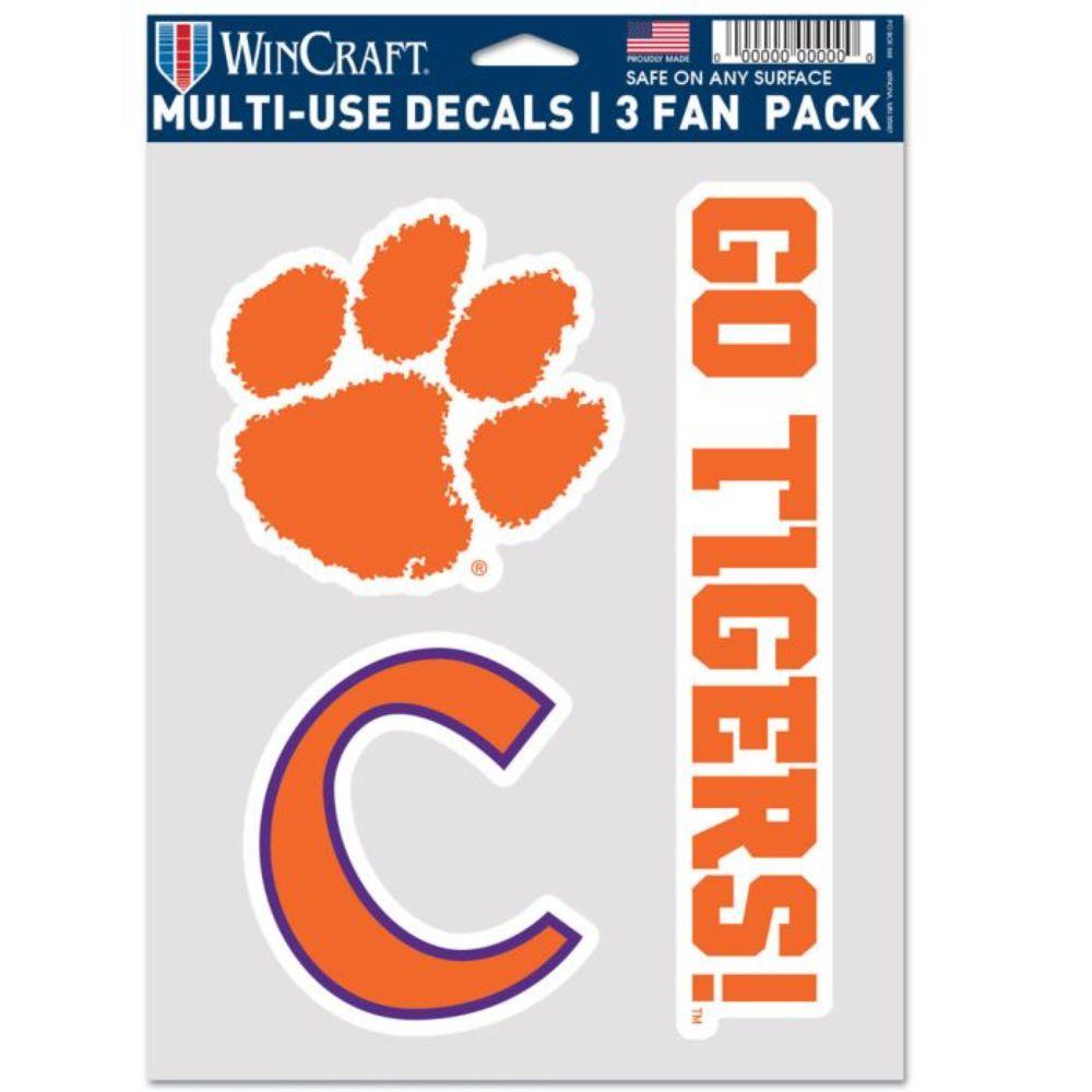 Clemson | Clemson 3-Pack Decal Set | Alumni Hall