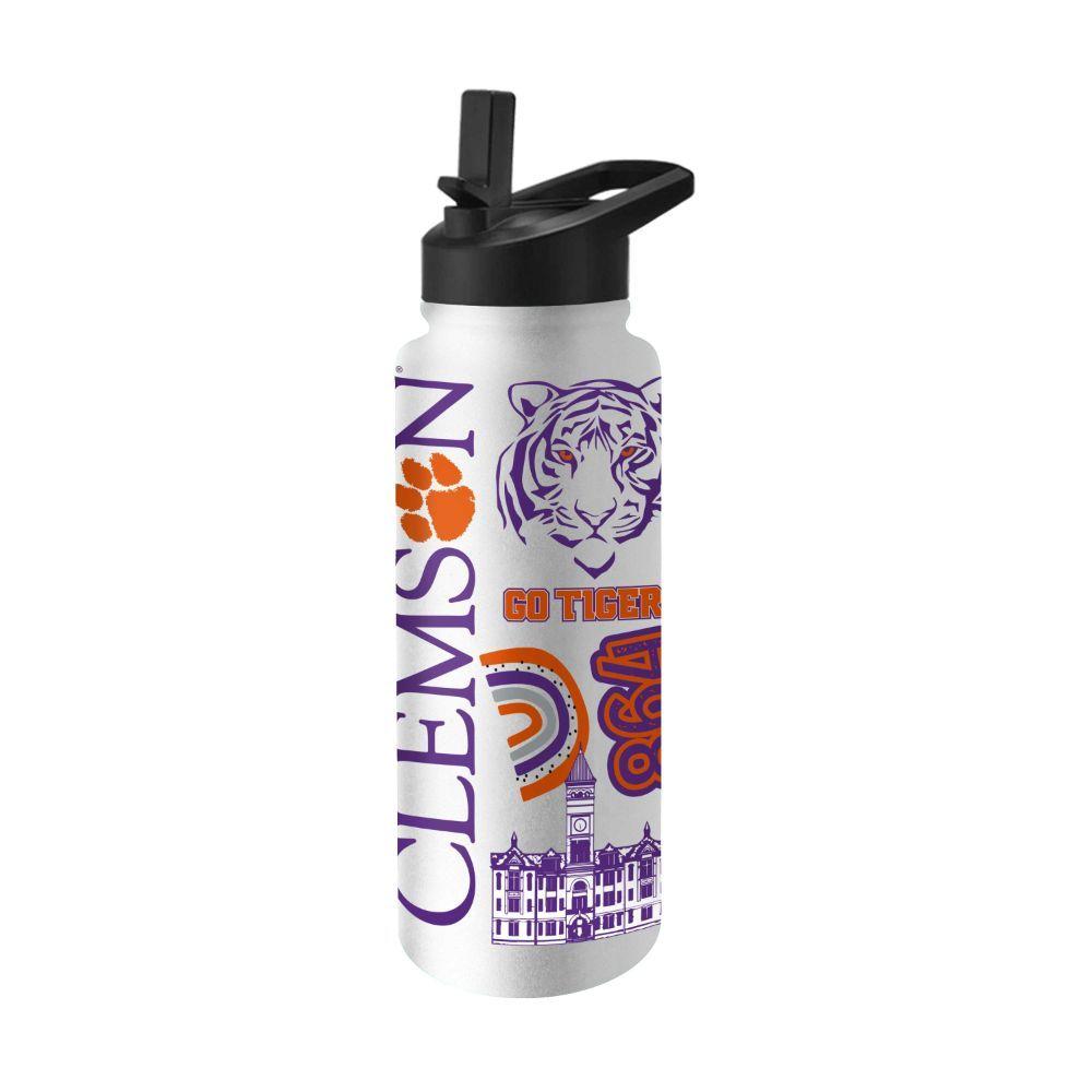 Clemson | Clemson 34oz Sticker Bottle | Alumni Hall