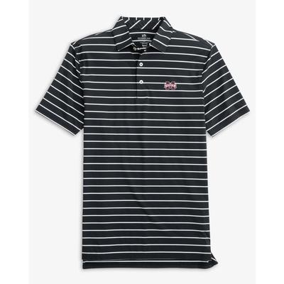 Mississippi State Southern Tide Desmond Stripe Performance Polo