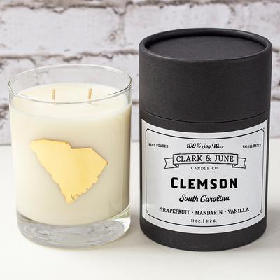 Clemson 11 Oz Soy Candle - Rocks Glass