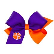  Clemson Medium Two- Tone Grosgrain Hair Bow