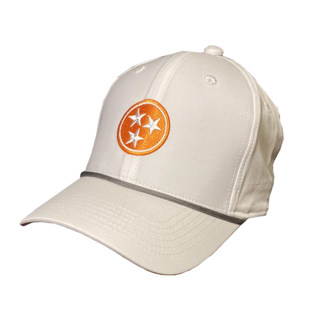 Tennessee Tristar Hats by Volunteer Traditions White w/ Orange Tristar