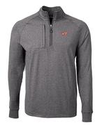  Virginia Tech Cutter & Buck Adapt Eco Knit Heather 1/4 Zip Pullover