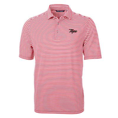 Western Kentucky Cutter and Buck Tops Script Striped Virtue Ecopique Polo