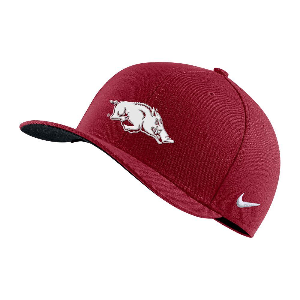 Razorbacks | Arkansas Nike Swoosh Raised Logo Flex Fit Hat | Alumni Hall