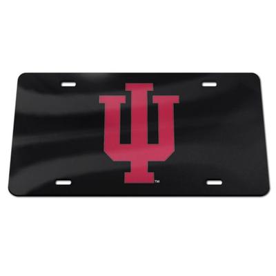 Indiana Black with Red Trident License Plate