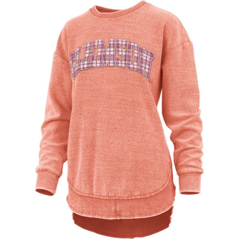 Clemson Clemson Pressbox Oakville Plaid Reverse Poncho Pullover