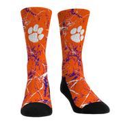  Clemson Rock ' Em Cracked Marble Socks