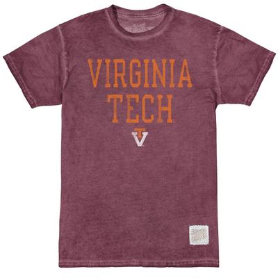 Virginia Tech Vault Retro Brand Oil Wash Stack Tee