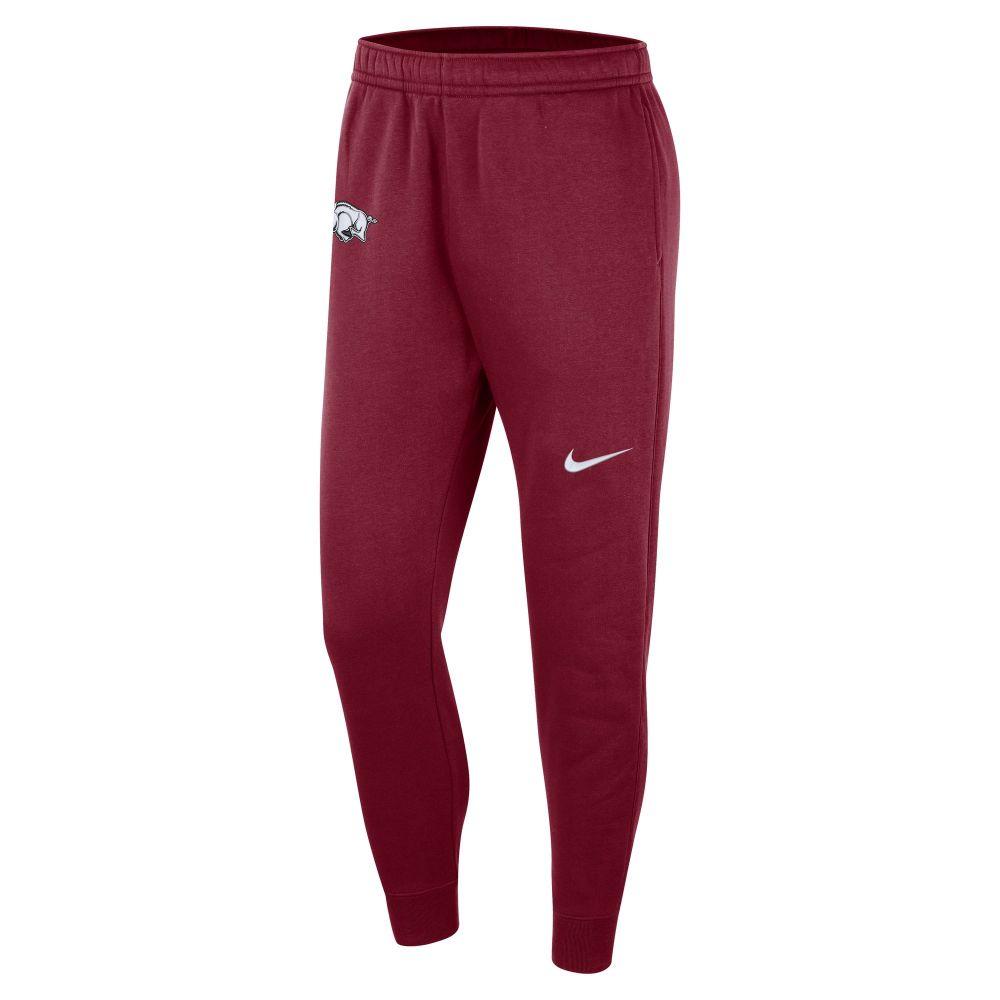 Nike Club Fleece cuffed sweatpants in red