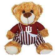  Indiana 10 Inch   Bear Plush With Striped Overalls