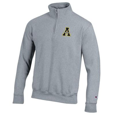 App State Champion Embroidered Logo 1/4 Zip HTHR_GREY