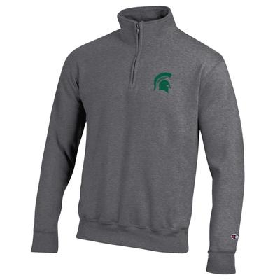 Michigan State Champion Embroidered Logo 1/4 Zip GRANITE_HTHR