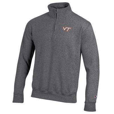 Virginia Tech Champion Embroidered Logo 1/4 Zip GRANITE_HTHR