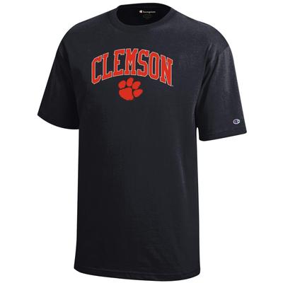 Clemson Champion YOUTH Arch Logo Tee BLACK