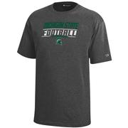  Michigan State Champion Youth Wordmark Over Football Laces Tee