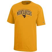  West Virginia Champion Youth Mountaineers Arch Underline Tee