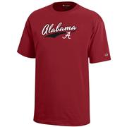  Alabama Champion Youth Script Logo Tee