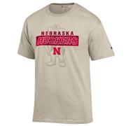  Nebraska Champion Wordmark Over Tonal Logo Tee