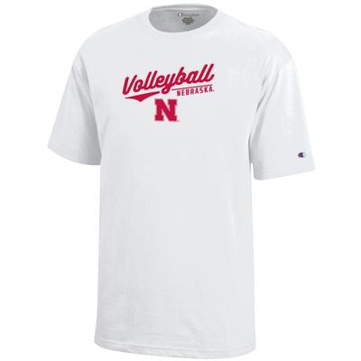 Nebraska Champion YOUTH Volleyball Tee WHITE