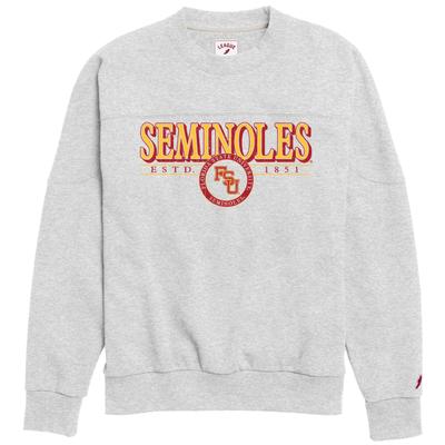 Summit Sportswear Women's White Florida State Seminoles Drawn Logo Oversized Long Sleeve T-Shirt Size: Small