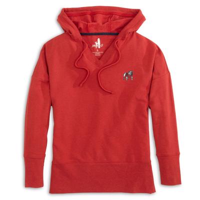 Georgia Johnnie-O Women's Carrie V-Neck Hoodie RED