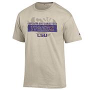  Lsu Champion Wordmark Stack Over Tonal Logo Tee