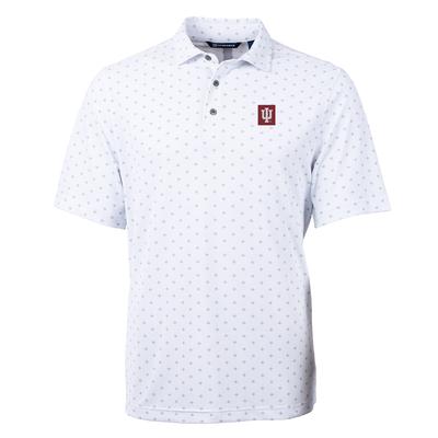 Indiana Cutter & Buck Ecopique Tile Print Polo WHITE